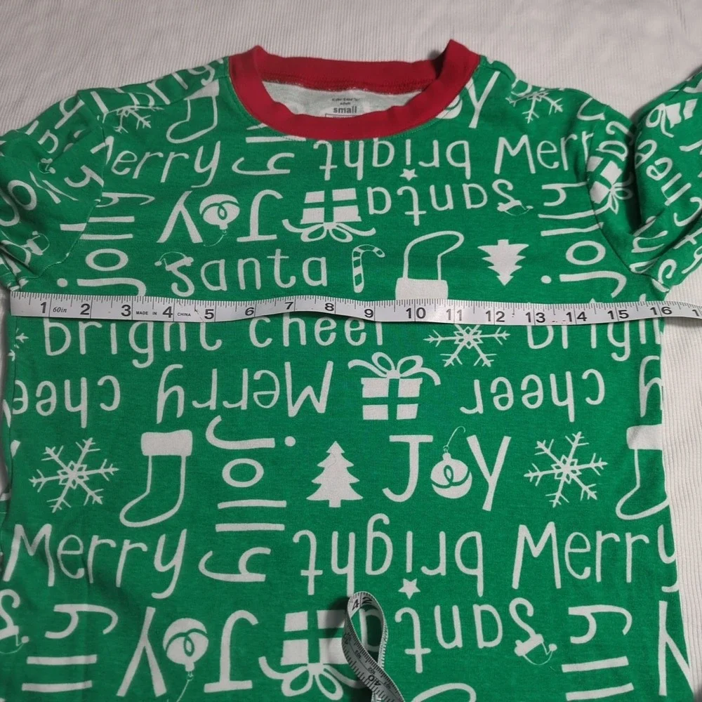 Carter's Adult Christmas Unisex Pajamas Small Green Red‎ Holiday Snug Fit 391